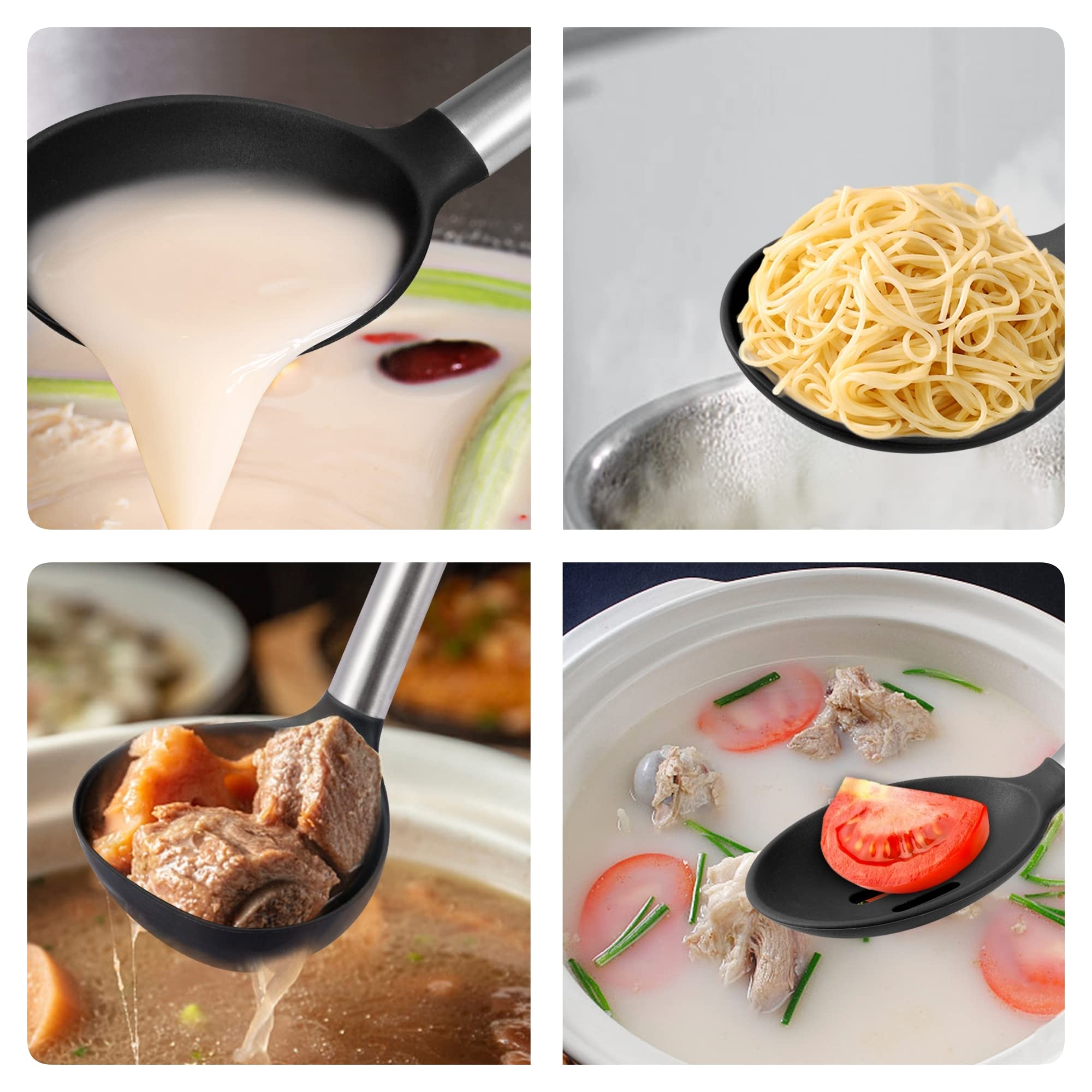 Set di utensili da cucina, set di utensili da cucina, set di spatole in silicone antiaderente, set di utensili essenziali da cucina