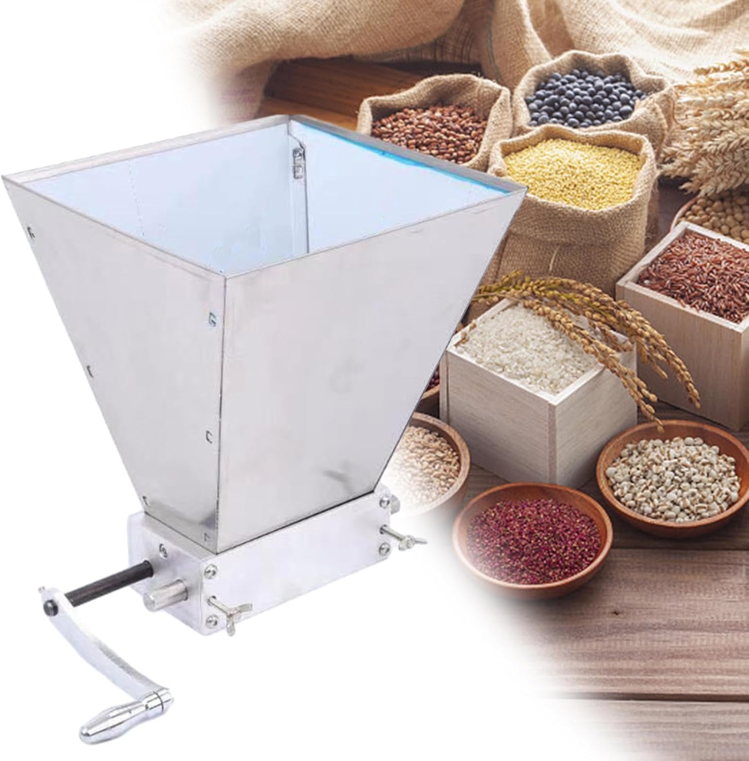 コーンミールミル、金属ハンドル付き穀物ミル、モルトミル、ローラーミル