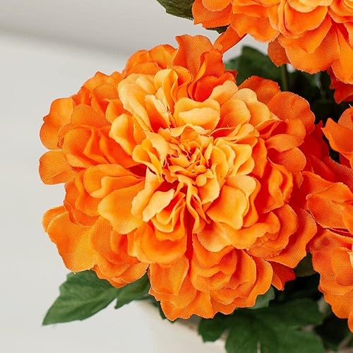 Miniatura 3 de Factory Direct Craft Arbusto de caléndula artificial naranja, flores de caléndula de seda de cempasuchil para el día de los muertos, día de muertos