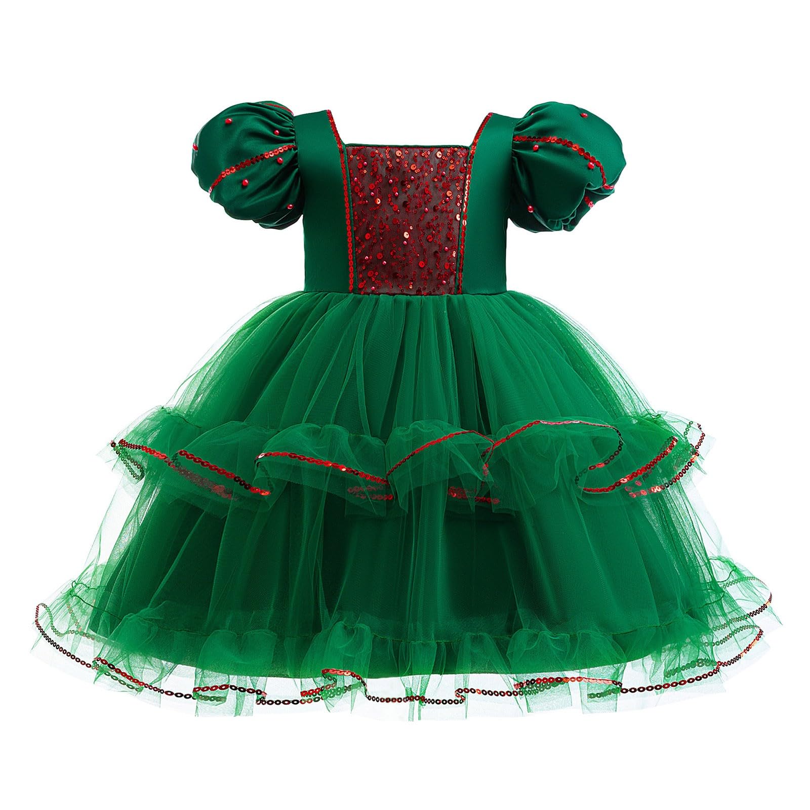 Abito Natale Bambina, Elegante Abito da Festa per Ragazze,Abito da Festa per Feste,Abito da Concorso con Design Festivo,Abito da Ragazza