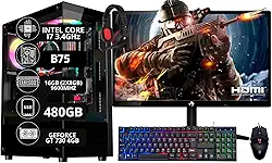 PC Gamer Completo Intel Core I7 3.4GHz 16GB DDR3 SSD 480GB Monitor 21,5" Kit Gamer - Escolha a placa de vídeo (GT 730 4GB)