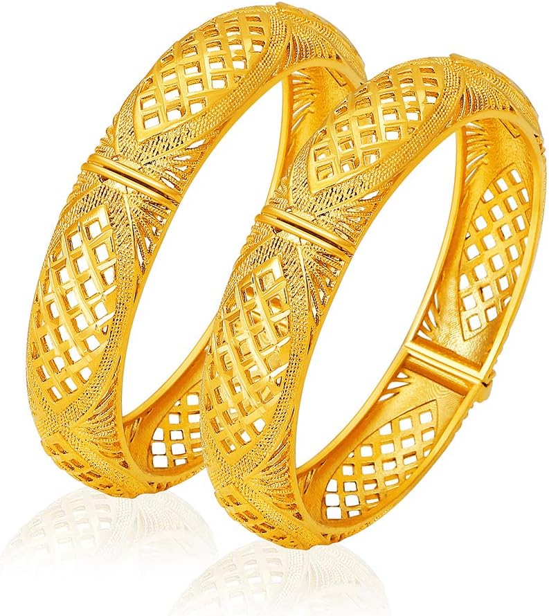 Ethlyn Valentine's Day Gift for her 2PCS/lot Dubai Arab Gold Jewelry 24K Gold Plated bangles bracelets for women