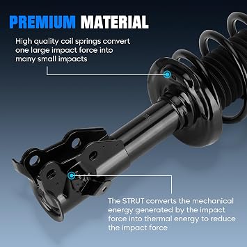 Front Spring Strut Shock Absorber for Honda Civic 1.8L Coupe(EX, LX, DX) 2006 2007 2008 2009 2010 2011, Complete Coil Struts Shocks Absorbers Replace for 172284 172285