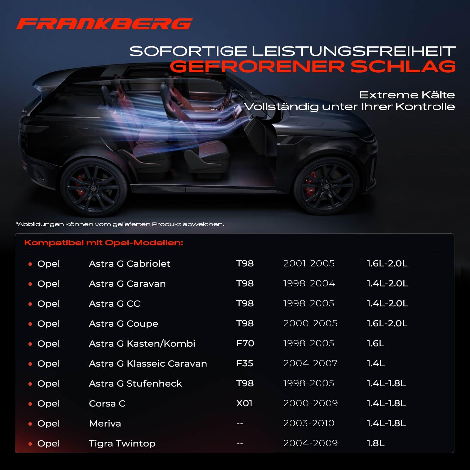 Frankberg Klimaanlagen Kompressor mit Kupplung Benzin Kompatibel mit Astra G Cabriolet F67 Astra G Caravan T98 Astra G CC F08 F48 Meriva Replace# 24462196, inkl. Öl vorbereift