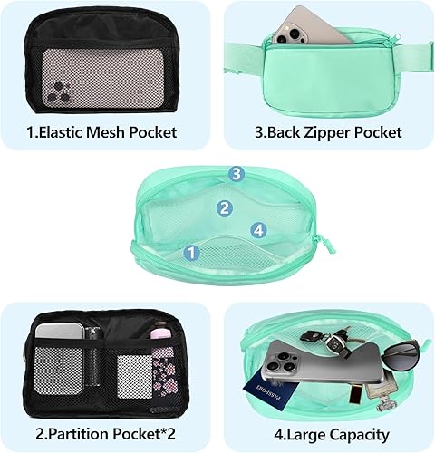 Miniatura 3 de Riñonera cruzada para mujeres y hombres, bolsa para cinturón para senderismo con correa ajustable, riñonera para correr, entrenamiento, deportes,