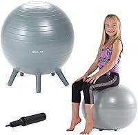Gaiam Kids Stay-N-Play Balance Ball Chair - Active Classroom Seating for Ages 5-12, Stability Legs, Pump Included