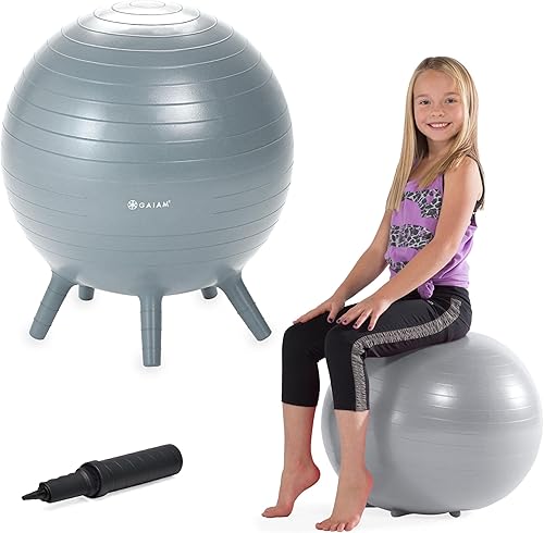 Vista 9 de Stay-N-Play - Pelota de equilibrio para niños, silla escolar flexible, asiento alternativo activo para escritorio de aula con patas de estabilidad