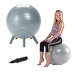 Gaiam Kids Stay-N-Play Children\'s Balance Ball - Flexible School Chair Active Classroom Desk Alternative Seating Built-In Stay-Put Soft Stability Legs, Includes Air Pump