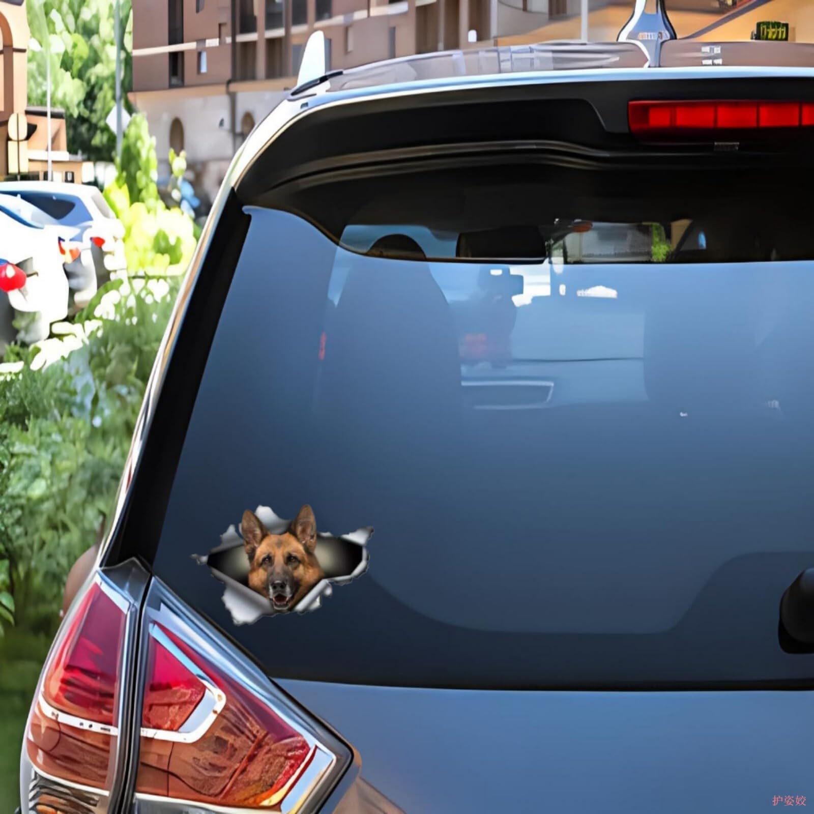 Adesivo per auto con cane da pastore tedesco, 22 cm, adesivo riflettente per auto, paraurti, bagagliaio, lunotto posteriore