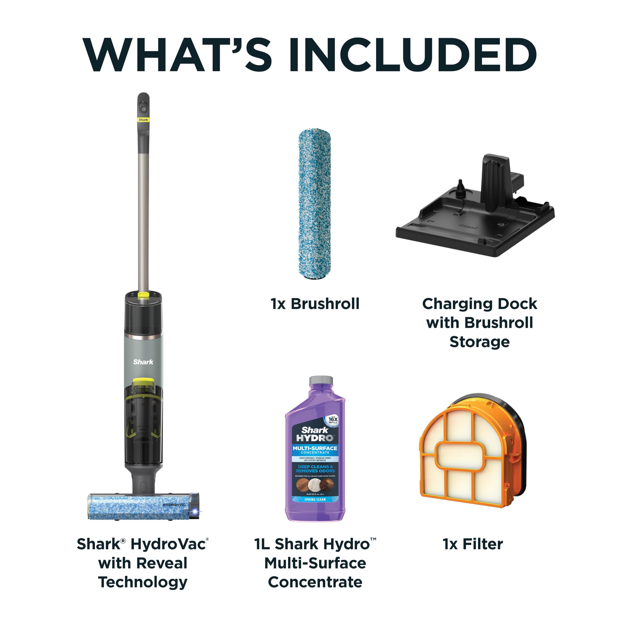 Shark HydroVac Reveal: Cordless Wet/Dry Vacuum & Mop -11