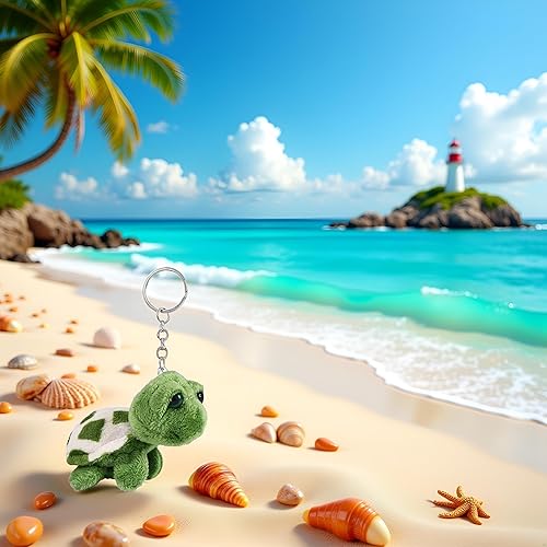 Mini llavero de tortuga marina verde, regalo de llavero de tortuga de criaturas marinas, colgante de bolsa de dibujos animados, llavero de animal de