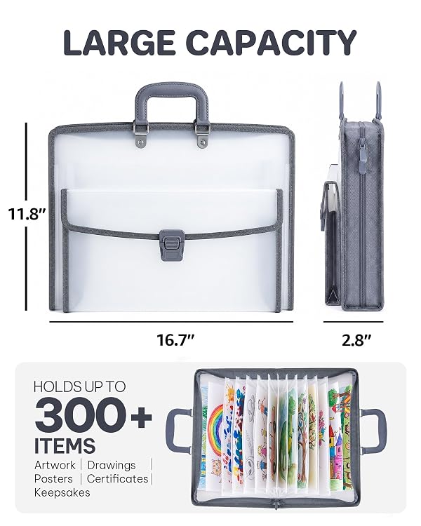 FANGSUN Art Portfolio 11x16, Artwork Storage Organizer for Drawings by FANGSUN - Image 2