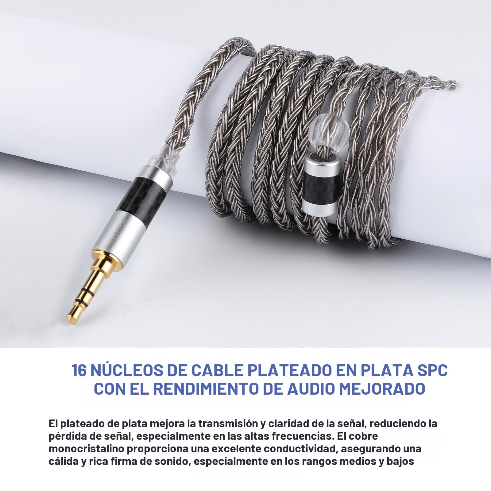 Linsoul SIMGOT EW300 1DD+1Planar+1PZT Controlador híbrido intrauricular, Auriculares IEM + Tripowin Zonie 16 Core Silver Plated Cable SPC Earphone Cable