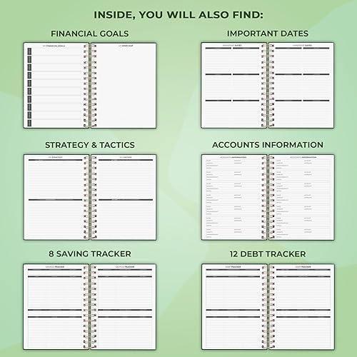 Miniatura 5 de Clever Fox Planificador de presupuesto en espiral, cuaderno de seguimiento de gastos, organizador de presupuestos mensual, cuaderno de registro de