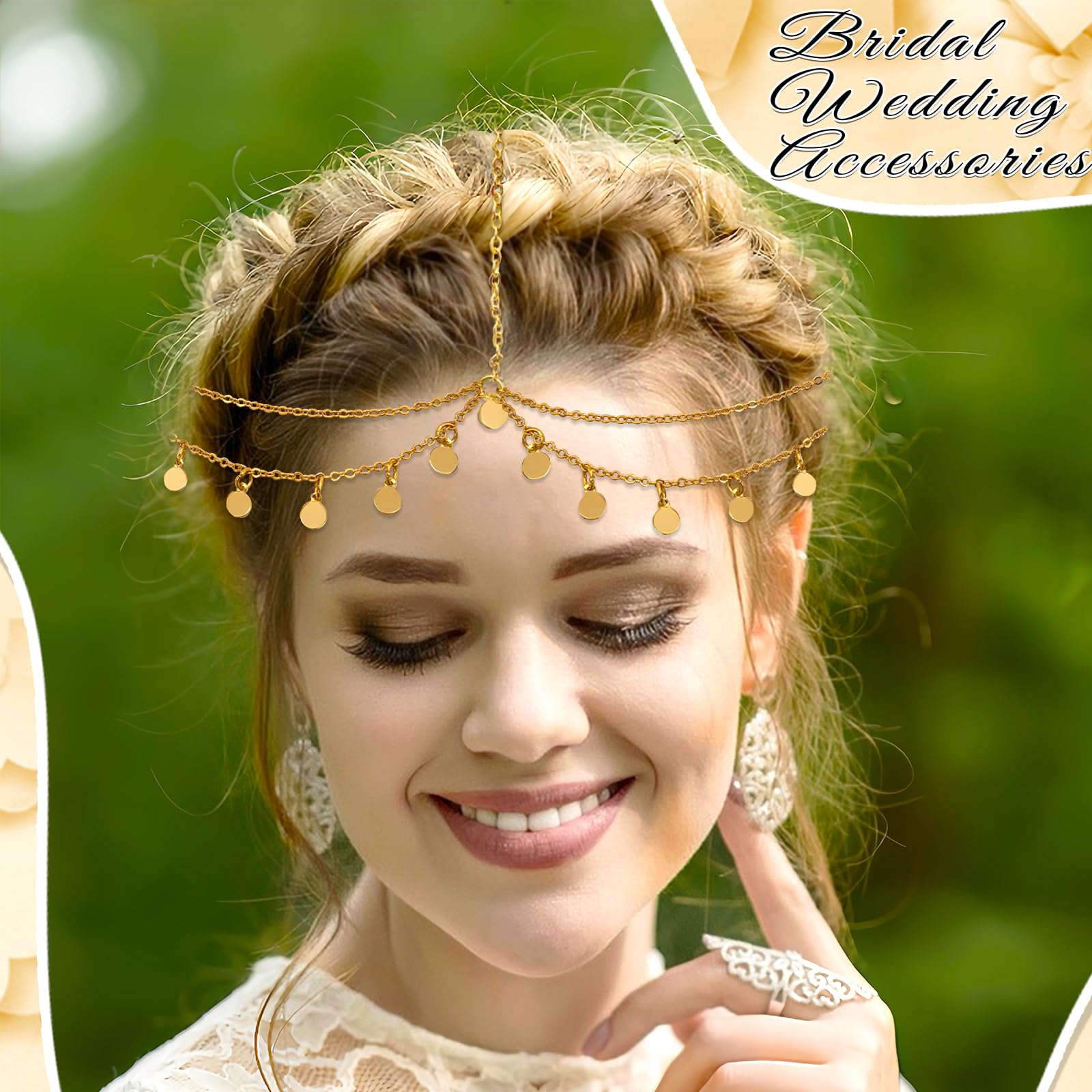 Amazon.com : Paradi star Boho Sequin Head Chain,Gold Prom
