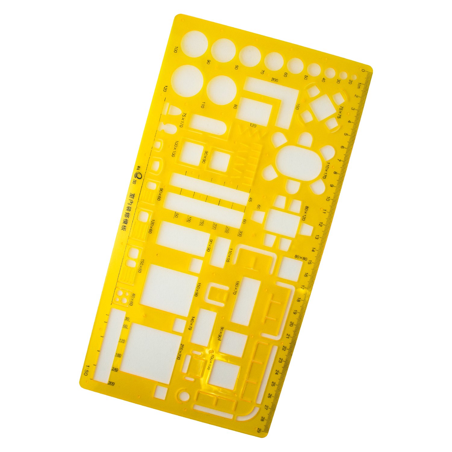 HAND KJ-016 Plastic Interior Architectural Technical Drawing Furniture Kitchen Symbols for Floor Plan Design Drawing Shapes Template Stencil - 29cm