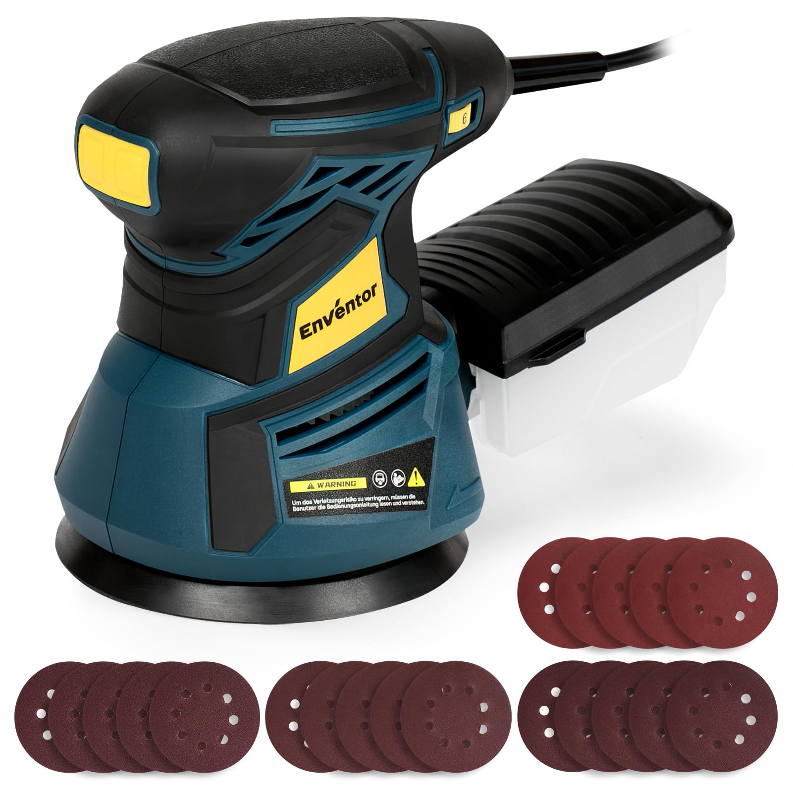 Enventor Orbital Sander - 6 Speeds & Dust Collection -9 Enventor Orbital Sander - 6 Speeds & Dust Collection -9