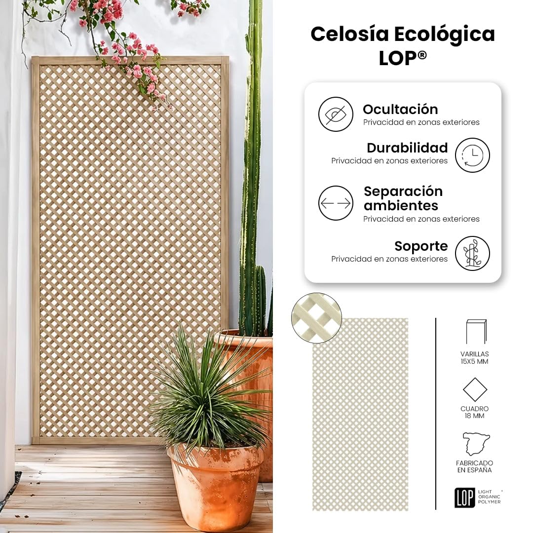 Pack INSTALACIÓN CELOSÍA Lop + 3 PERFILES + Kit ESCUADRAS Marfil 0.6X1.15 M