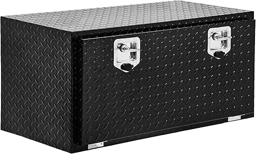 YITAMOTOR Cajas de herramientas de aluminio resistente de 36 pulgadas, cajas de herramientas de camión con placa de diamante, organizador de