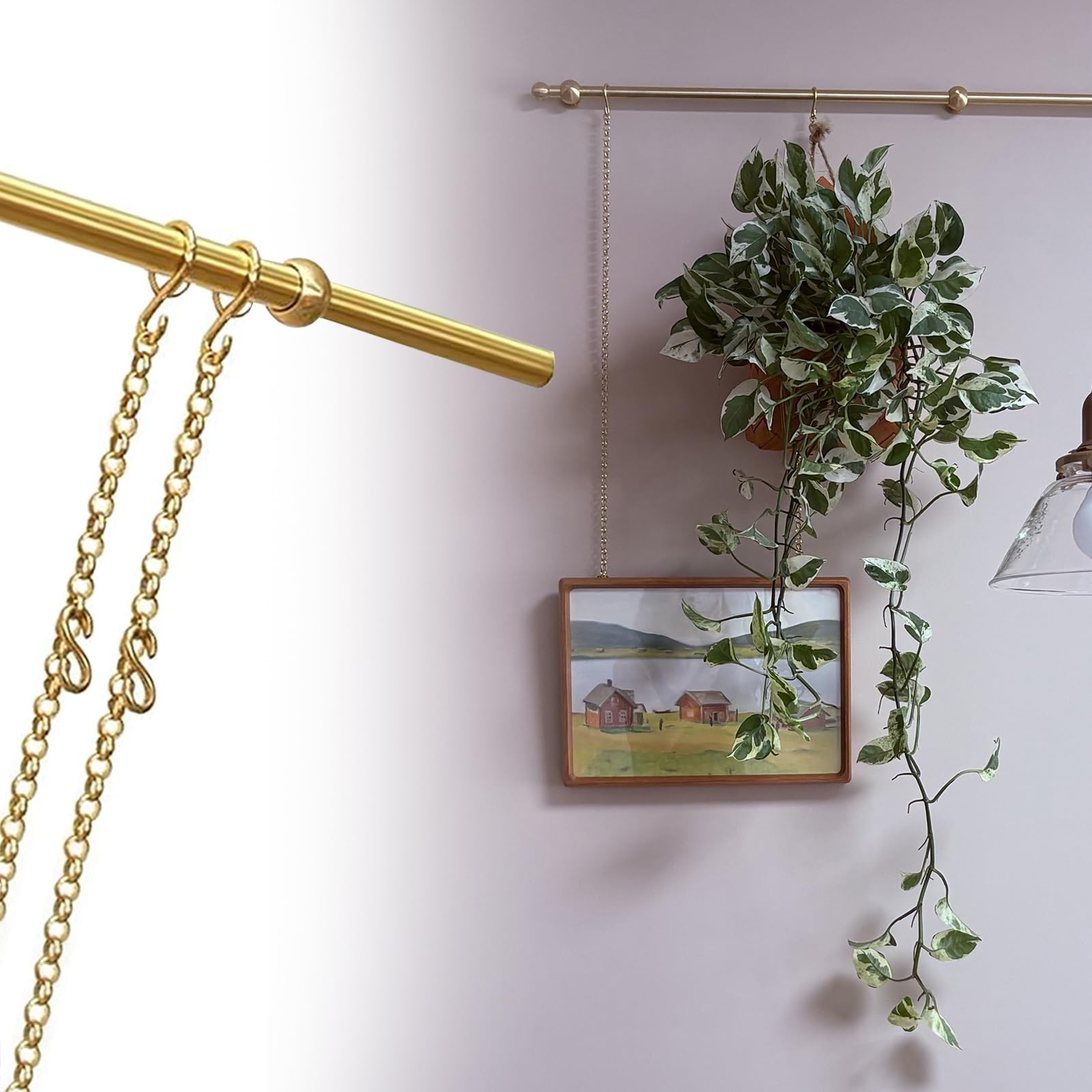Bilderschienen-Aufhängeset mit robuster Kette für Trockenbau, Galerie-Display-System, Rahmen-Montagezubehör