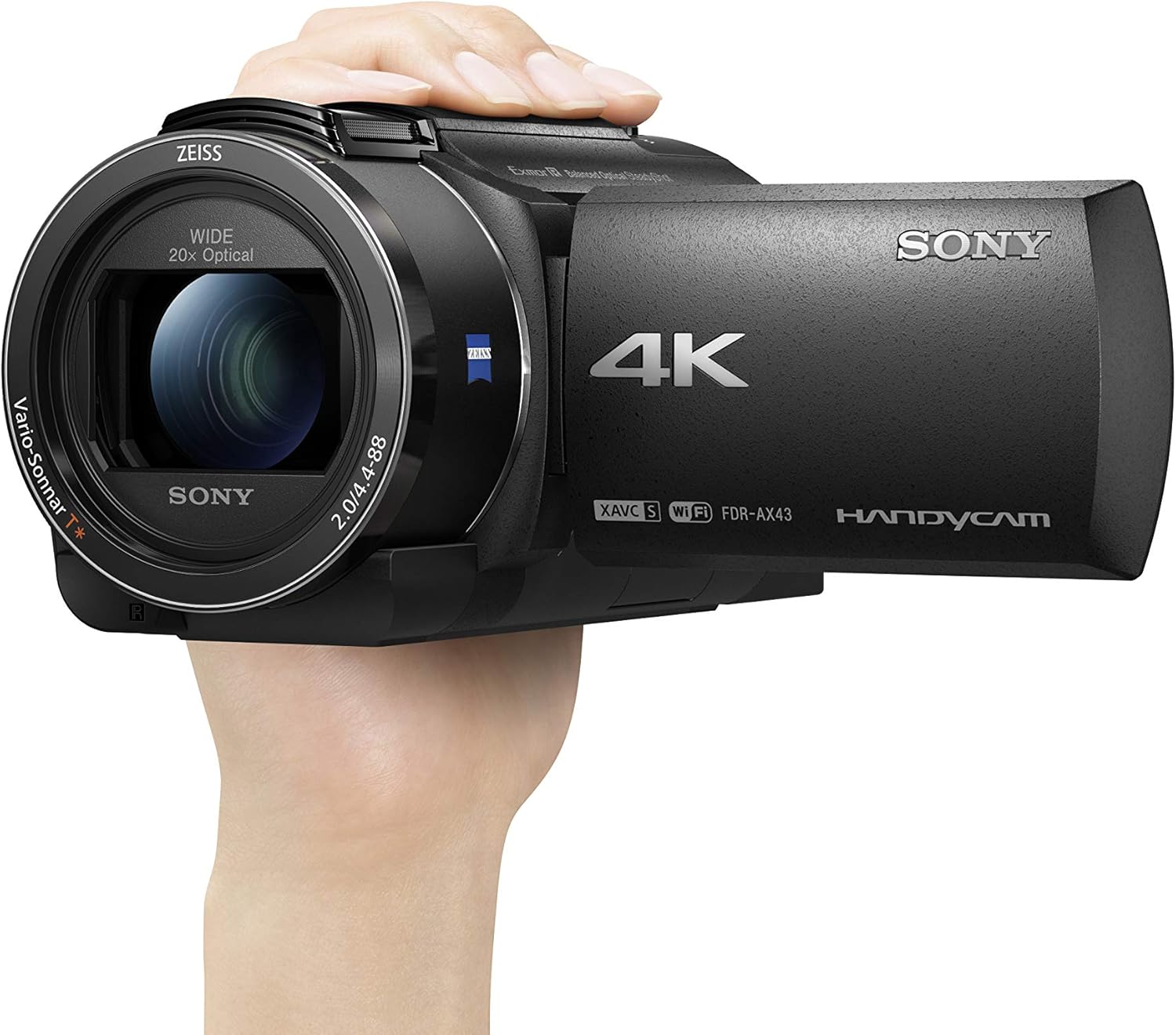 Sony FDR-AX43A 4K Kompakt-Camcorder (Ultra HD (UHD), Balanced Optical SteadyShot, 20x optischer Zoom, schwenkbarer Bildschirm), schwarz – Bild 9