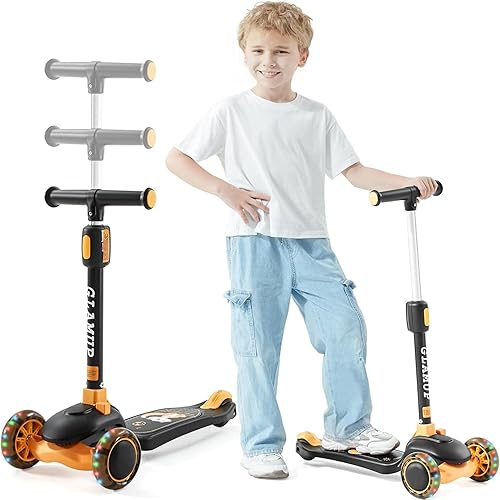 Miniatura 2 de GLAMUP Kick Scooter - Manillar ajustable de altura ajustable, scooter para niños de 3 ruedas con luces LED, adecuado para niños de 2 años, 6 años, 8