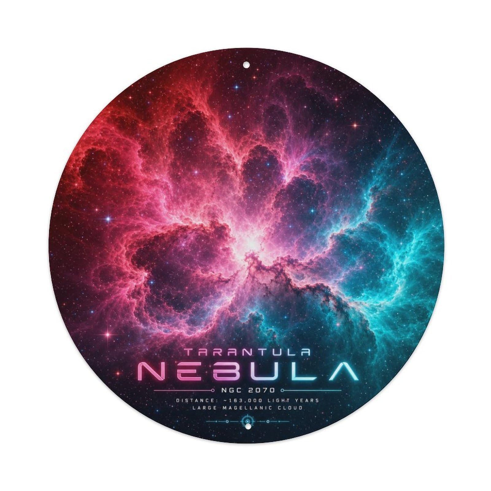 Tarantula Nebula Cosmic Astral Starscape Retro Sci Fi Metal Tin Sign Plaque Wall Decor for Cafe, Man Cave, Club Bar, Office, Home Garden Round Metal Poster 8x8Inch