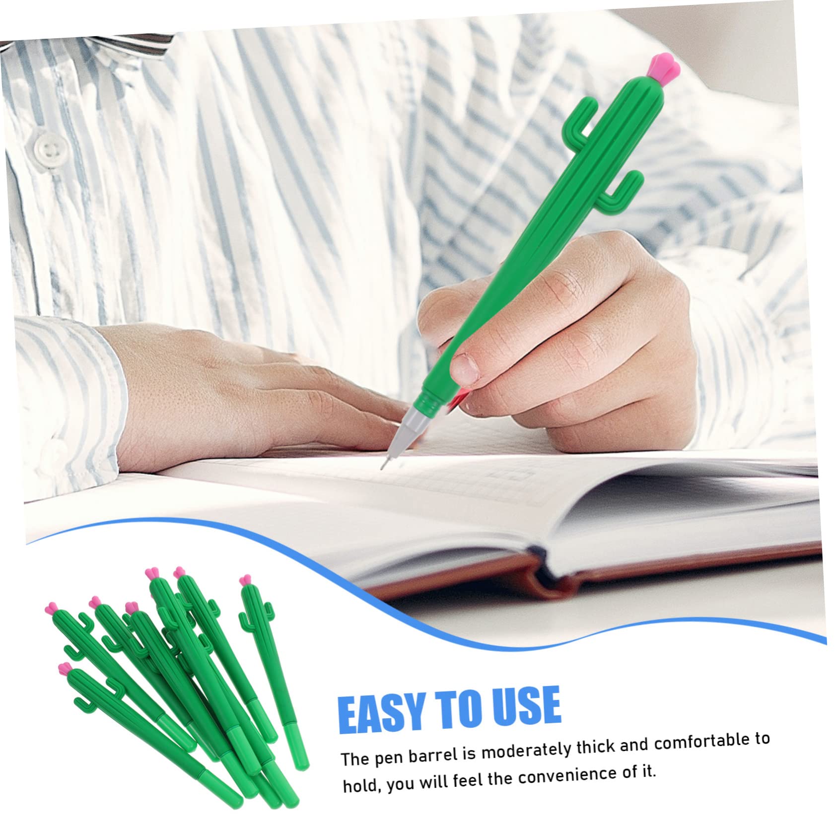 Tofficu 4 Ensembles Lot De 4 Stylos À Base D'Eau En Forme De Cactus Stylo Gel En Forme De Cactus Mignon Encre Noire Recharge De Stylo À Encre Stylo À Bille 10 pièces * 4