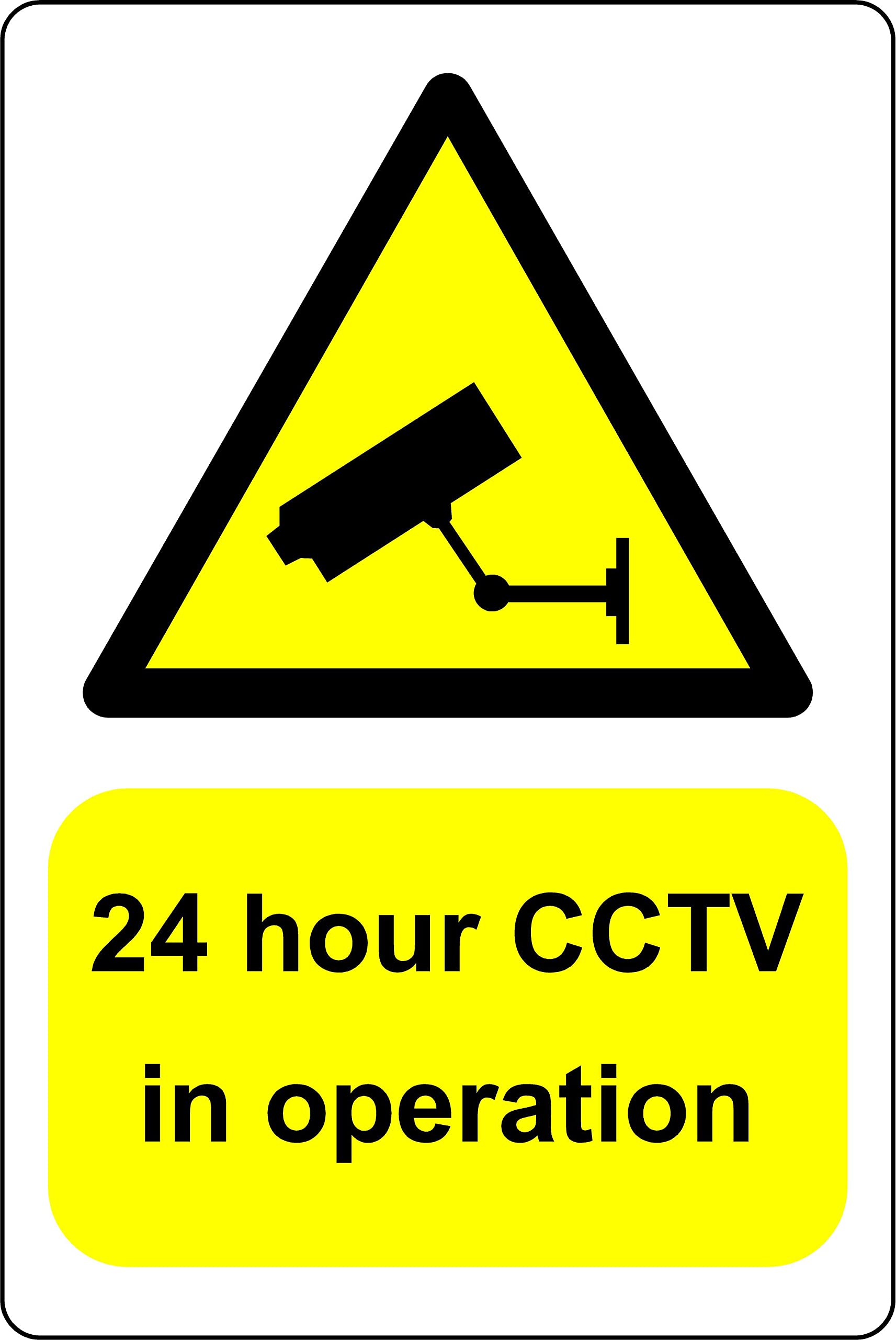24 hour CCTV in operation Surveillance safety sign - 3mm Aluminium sign (200mm x 150mm)