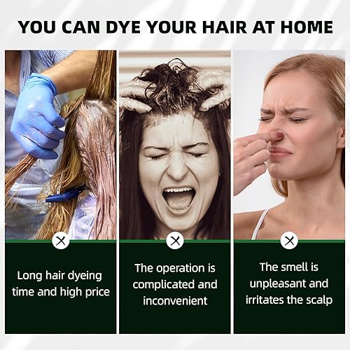 Miniatura 7 de MOISTAR Champú de tinte para el cabello castaño oscuro para cobertura de cabello gris 3 en 1 Champú de color de cabello para mujeres y hombres