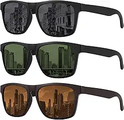 Óculos de sol polarizados para homens e mulheres, proteção UV, armação quadrada, esportes, pesca, dirigir