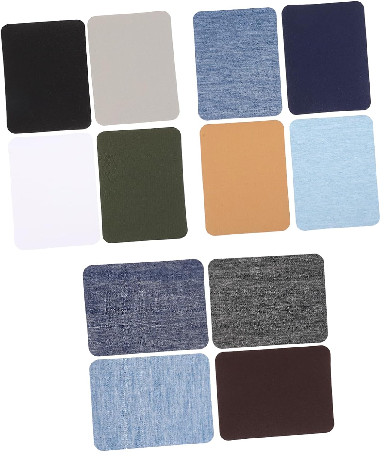 DOITOOL 48pcs Iron Clothing Repair Patches Rectangular Look Applique for Mending Safe and Patches for Jeans Bags Hats