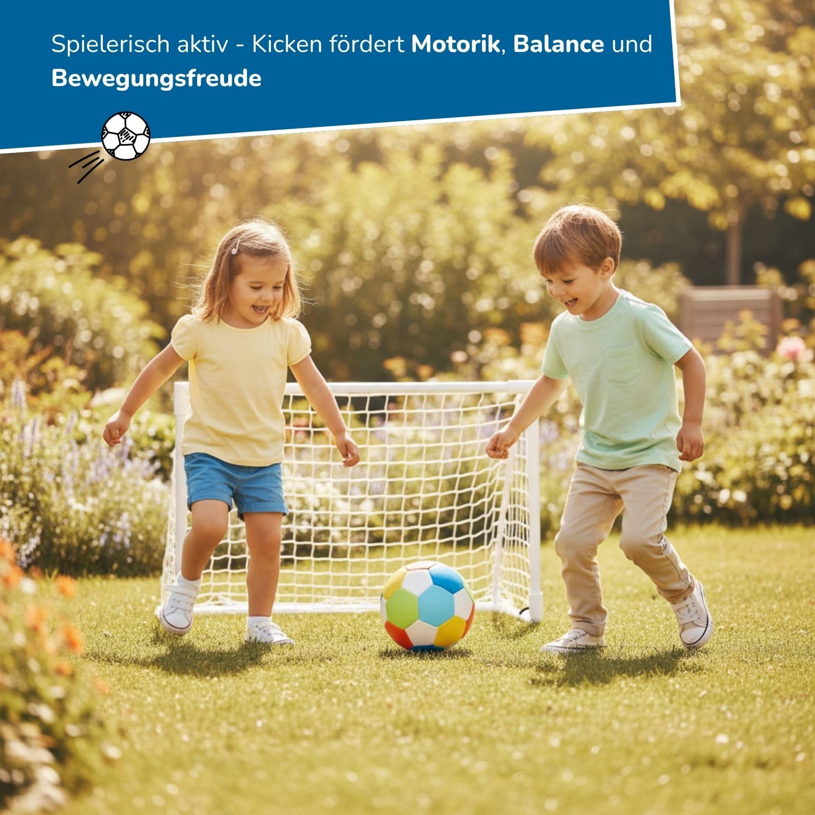 alldoro Softball Ø 18 cm, Schaumstoffball, Indoor & Outdoor, Spielzeug | ideal als Geschenk für Kinder, sorgt für Spielspaß, Extra weiche Schaumstoff-Fußbälle für Kinder ab 0 Jahren