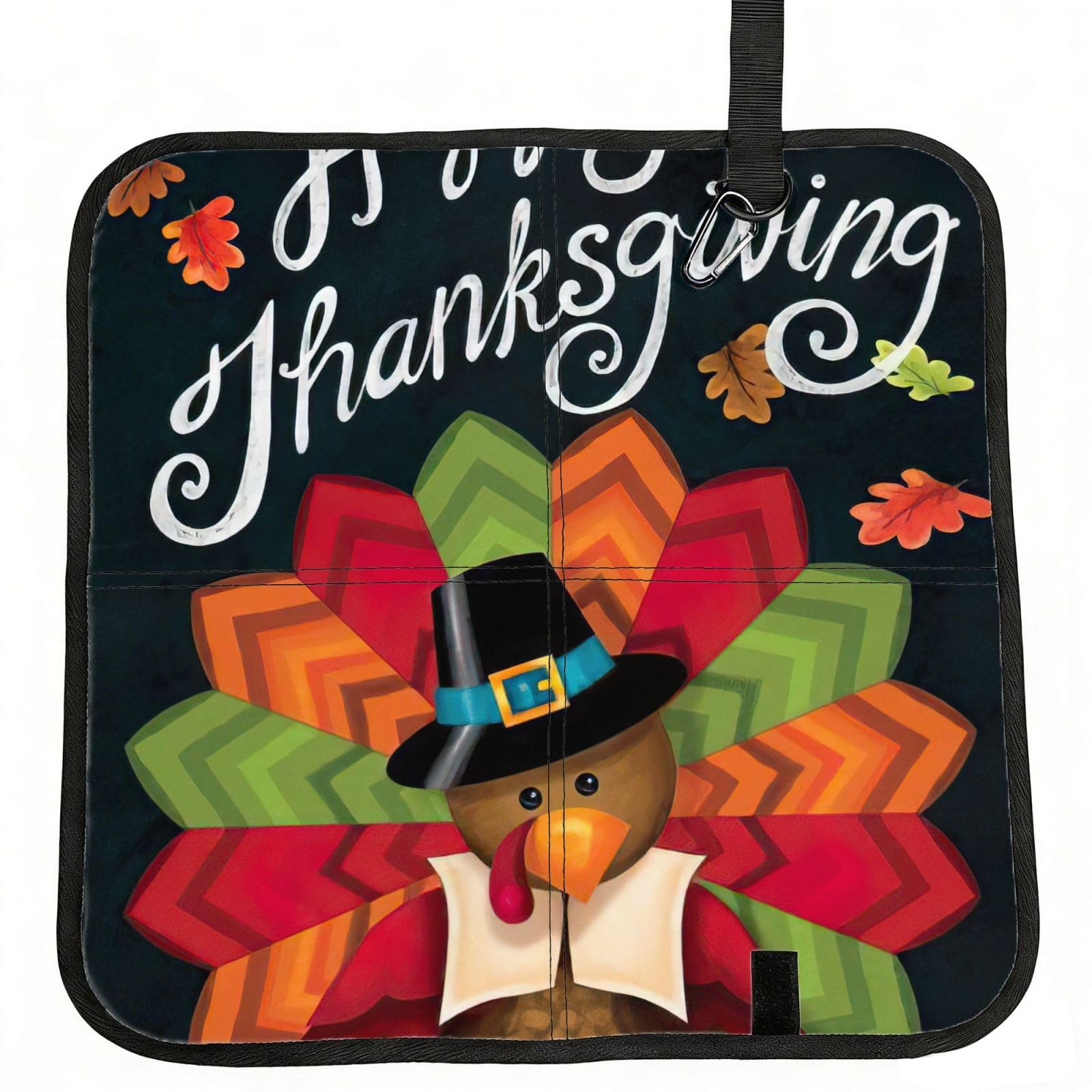 bghdfa Happy Thanksgiving Turkey Print Outdoor Sitting Mat Waterproof Oxford Cloth Seat Cushion Folding Foam Camping Seat For Picnic