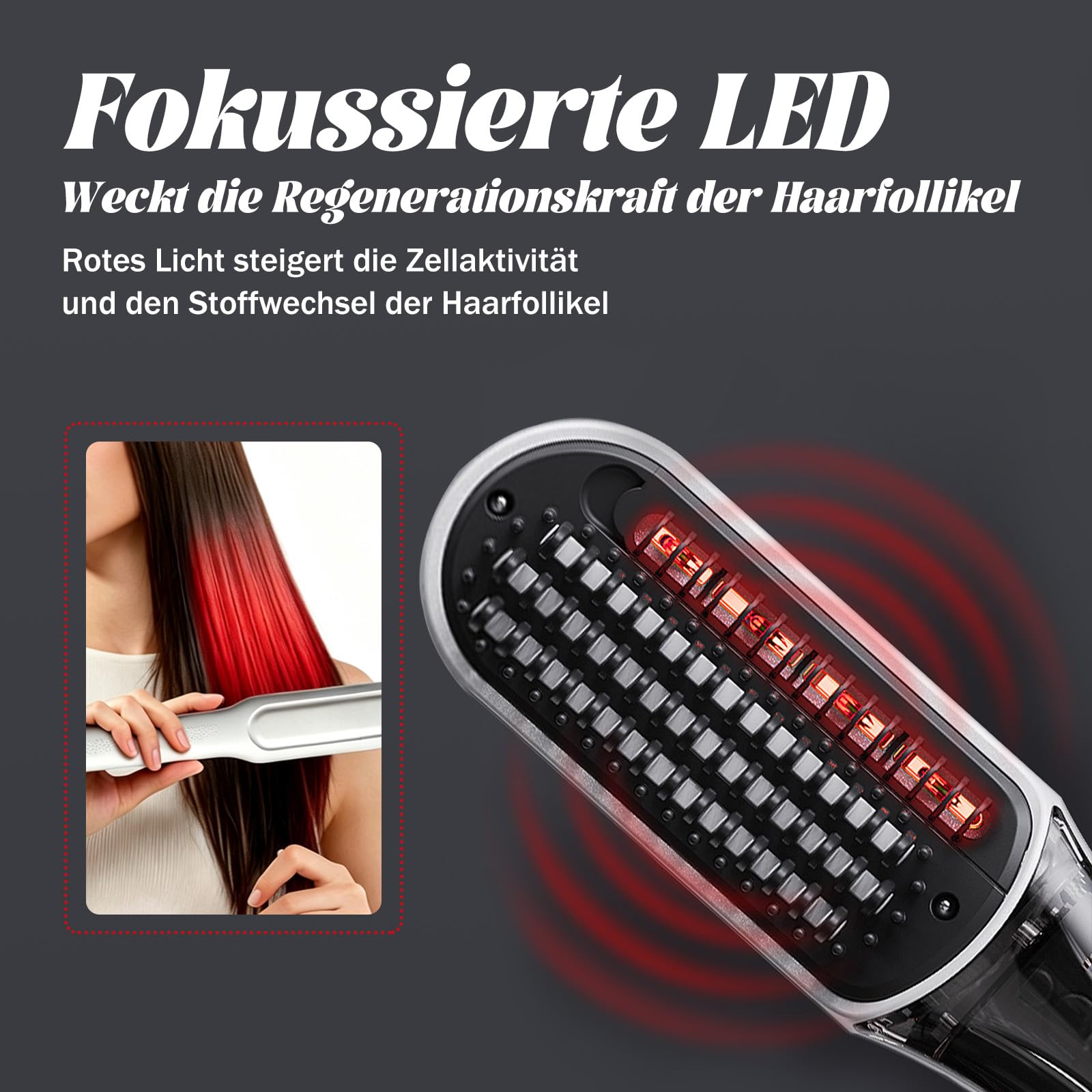 Dampf Glättbürste, für feines & widerspenstiges Haar, Weiß