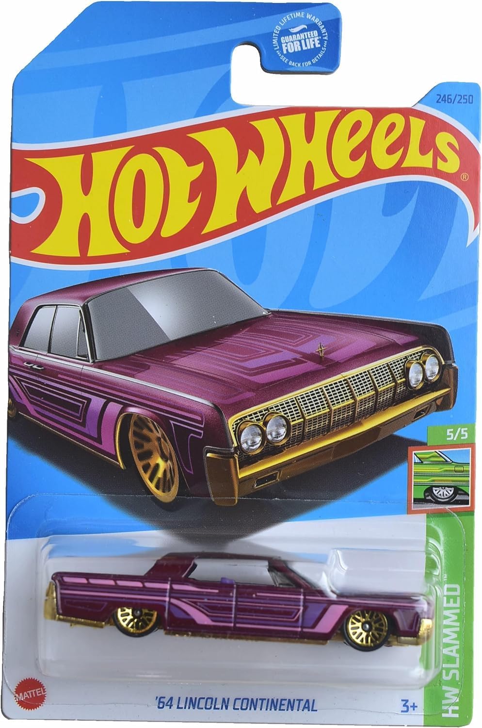 Mattel Hot Wheels '64 Lincoln Continental, HW Slammed 5/5 [Pink] 246/250