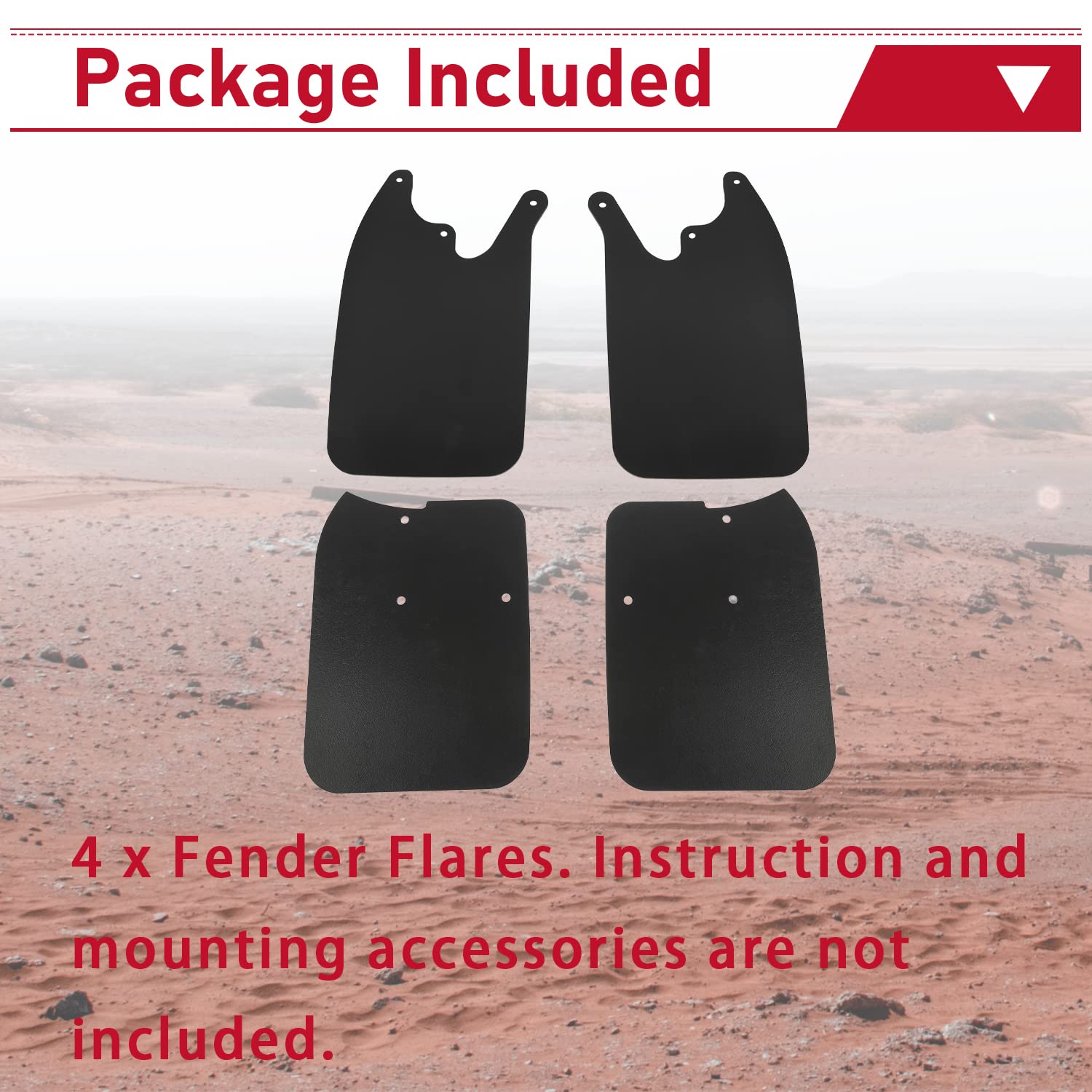 HECASA Mud Guards Flaps Compatible with 1995-2004 Tacoma 4x4 Prerunner with 6-Lug Wheels Toyota Flares 4 Pcs Splash Guard Mud Flap Fender Flares