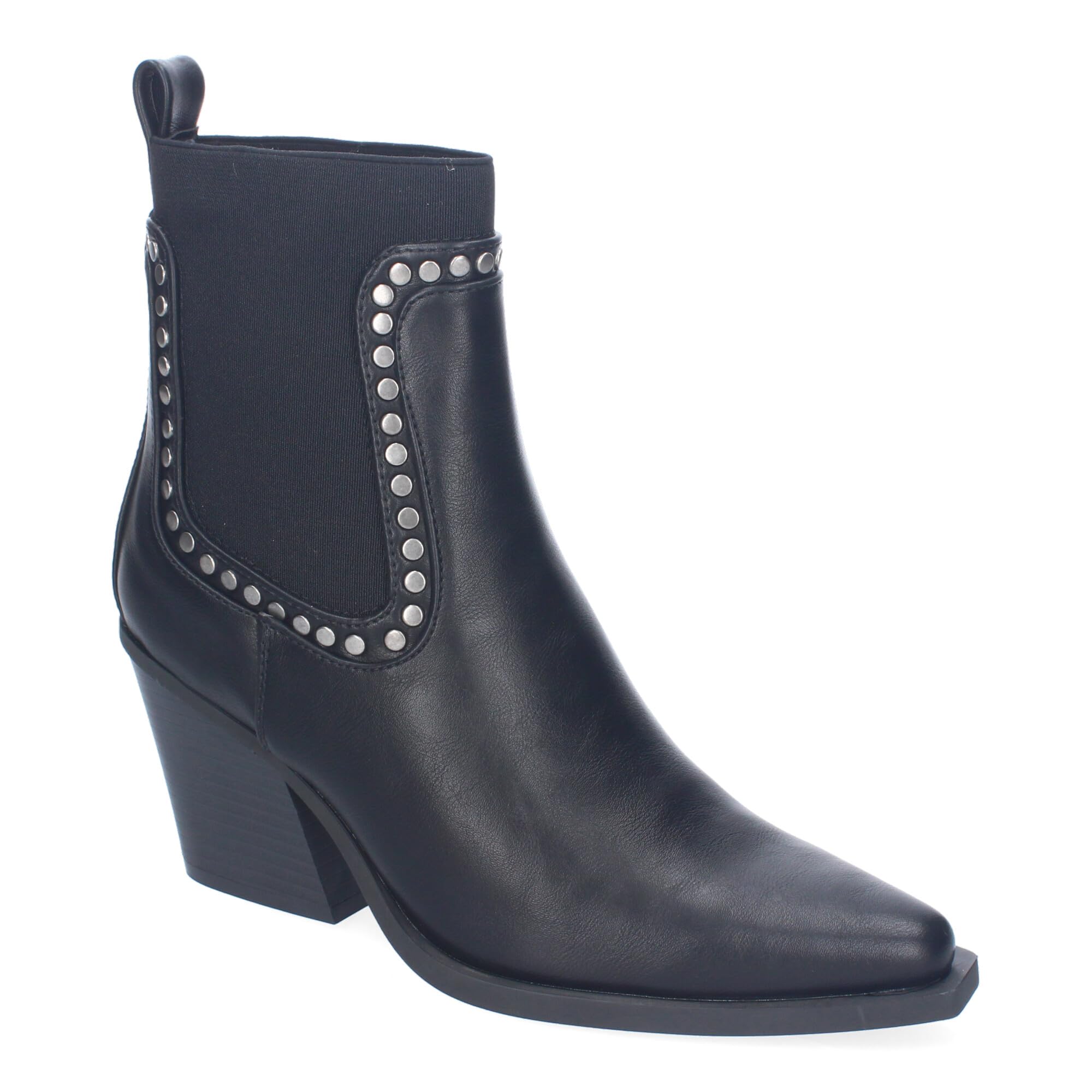 shoes&blues.es Botines de Tacon para Mujer, Estilo Cowboy, Elegantes, Diseno Moderno con Tachuelas, Comodas, Material Elastico y Punta Fina.
