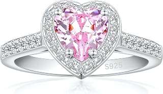 1CT Heart Engagement Promise Ring for Women 925 Sterling Silver
