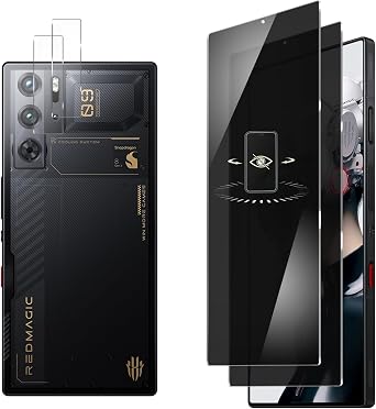 RedMagic 9 Pro/RedMagic 9S Pro Film, 180  Anti-Peeking Redmagic 9 Pro Glass Film, 9H Hardness, Red Magic 9 Pro, Protective Film, Shatterproof, Water Repellent, Oleophobic, Red Magic 9 Pro+, Protective Film, Anti-Fingerprint, Bubble Free, Automatic Adhesion, Film for Red Magic 9 Pro
