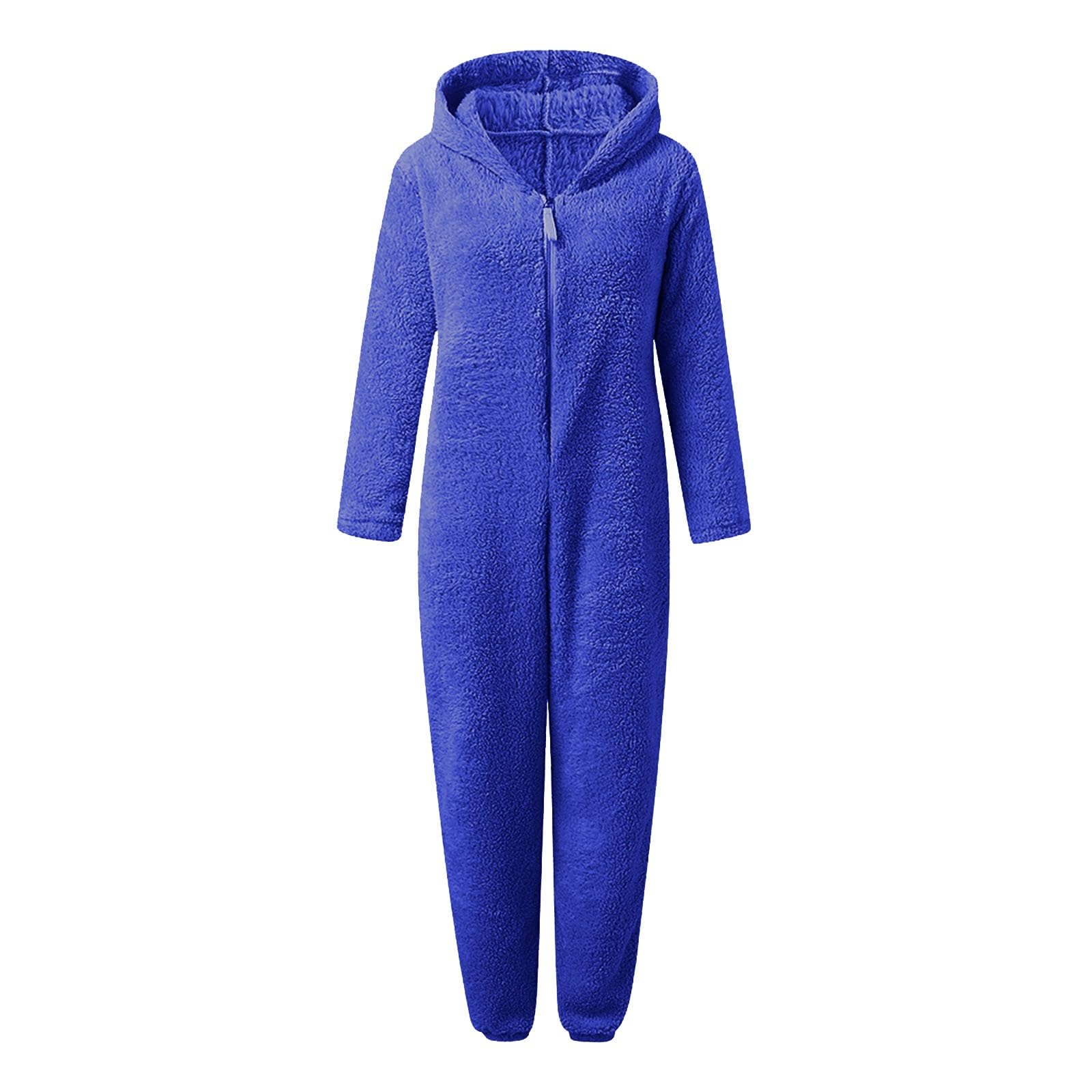 Generico Tuta Intera Bambina in Pile con Cappuccio Orecchie da Orso, Body Invernale Morbido con Zip per Bambine 3-12 Anni, Completo Unico Caldo per Attività all'Aperto