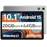 Android Tablet 10 Inch&comma; 2025 Android 15 Tablet for Kids Adults&comma; 20GB RAM 64GB Storage 1TB Expandable&comma; Dual Cameras 8MP 2MP&comma; 6000mAh Dual Speakers WiFi 6