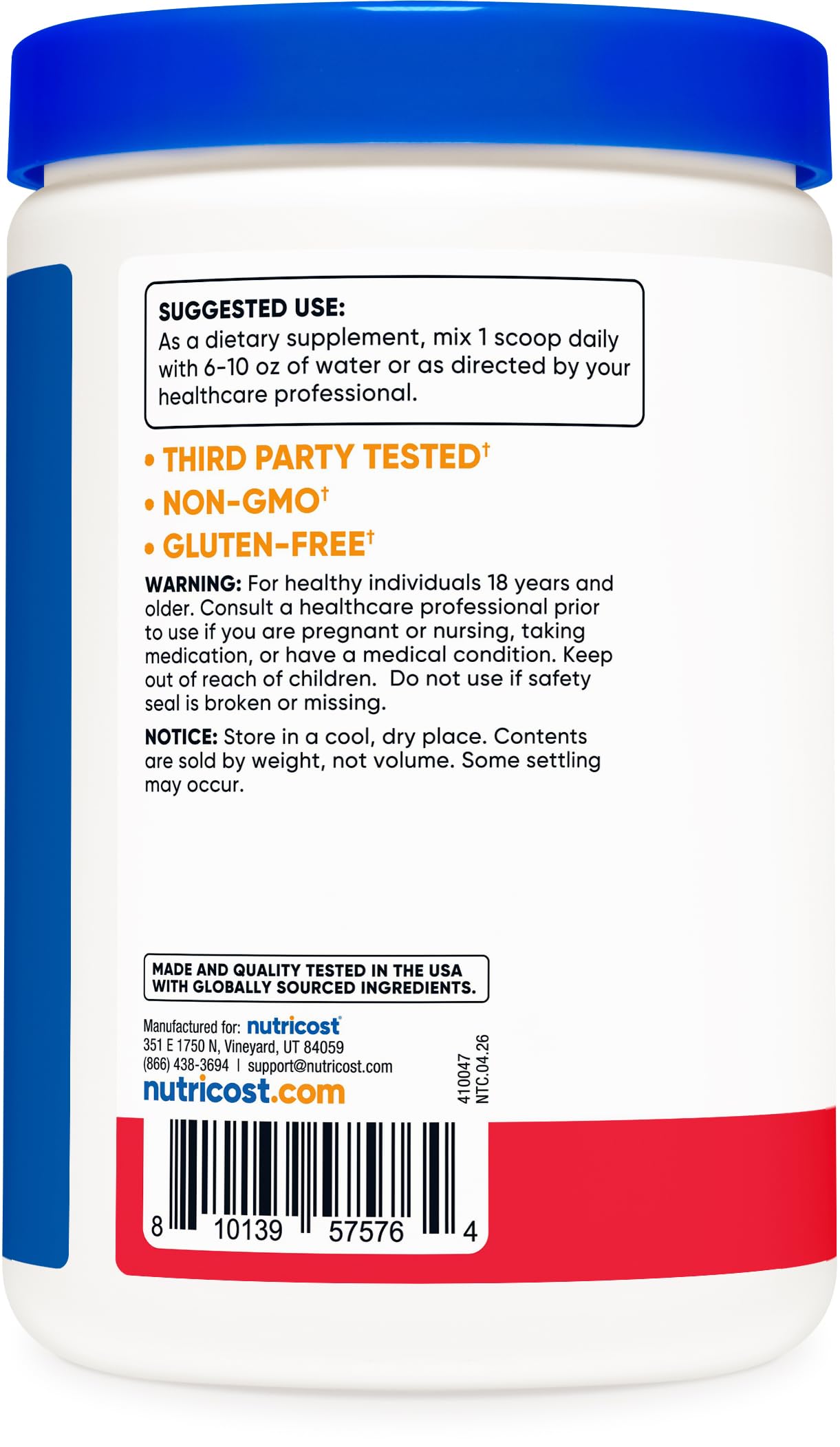 Nutricost Prebiotic Fiber (Fruit Punch Flavored) 1 Pound, Gluten-Free — Amazon image 4