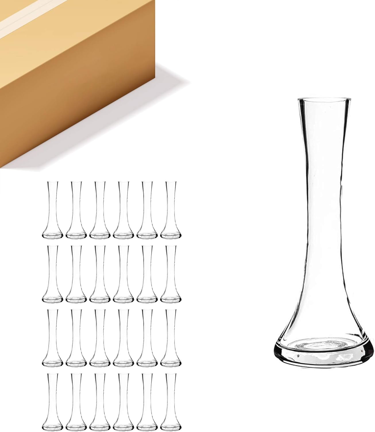 WGV Small Round Bud Vase Bulk, Width 4", Height 4", Clear Tiny Short Globe Glass Floral Planter Container Storage Orb for Wedding Party Event Home Office Decor, 6 Pieces