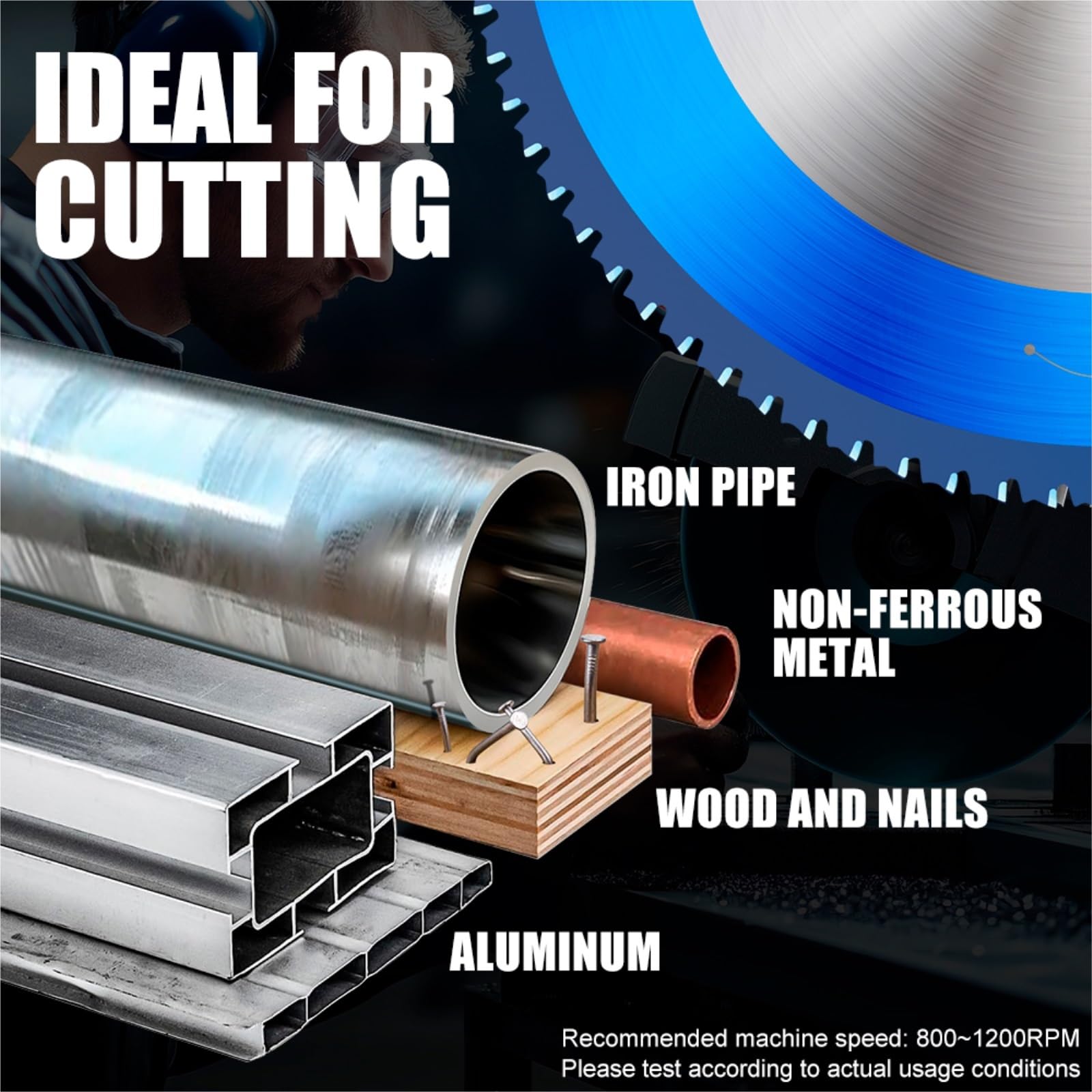Brzeszczot do cięcia metalu 1PC 180-355mm ostrze do cięcia metalu niebieskie powlekane węglika piły tarczowe brzeszczoty pił tarczowych aluminium żelazo stal(180x2.0x25.4x36T)