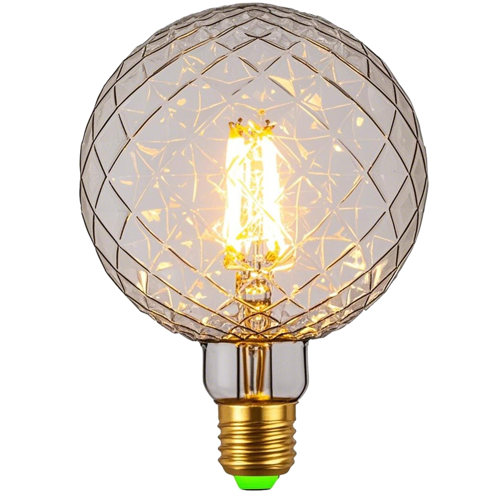 Tianfan LED Bulbs Vintage 4W Warm White 2700Kelvin Big Globe Crystal Led Bulb 220/240V Edison Screw E27 Base Specialty Decorative Light Bulb G125 (Crystal)