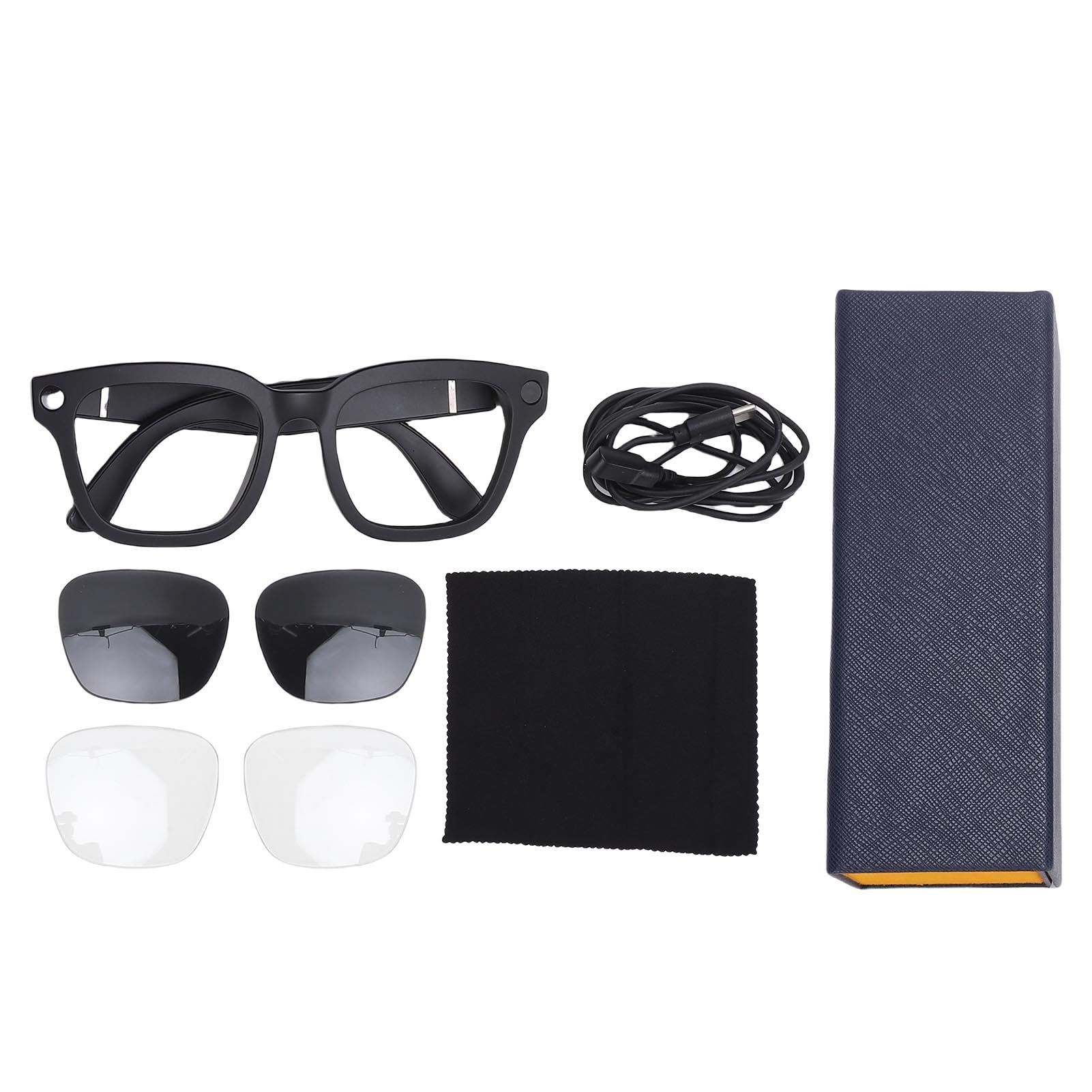 Naroote Lunettes Intelligentes IA, Lunettes avec Caméra Bluetooth 1080P avec Reconnaissance d'image IA, Prise en Charge de la Traduction en Temps Réel, pour l'Extérieur, l'Intérieur