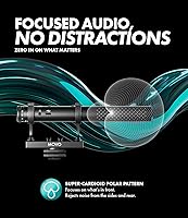 Vista 6 de Movo X1 Supercardioid Shotgun Microphone - Micrófono de cámara de 3.5mm/XLR/USB-C para DSLR, smartphones y computadoras - Micrófono de boom