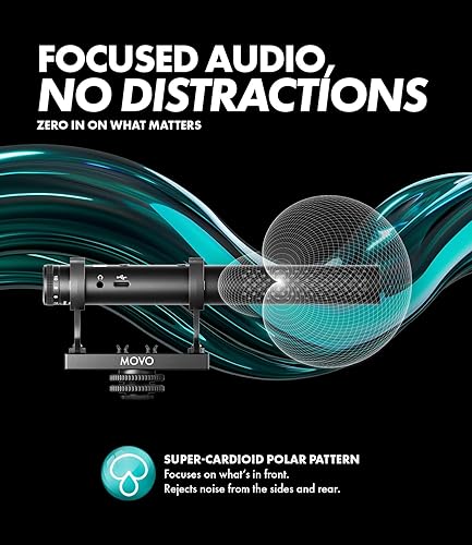 Miniatura 6 de Movo X1 Supercardioid Shotgun Microphone - Micrófono de cámara de 3.5mm/XLR/USB-C para DSLR, smartphones y computadoras - Micrófono de boom