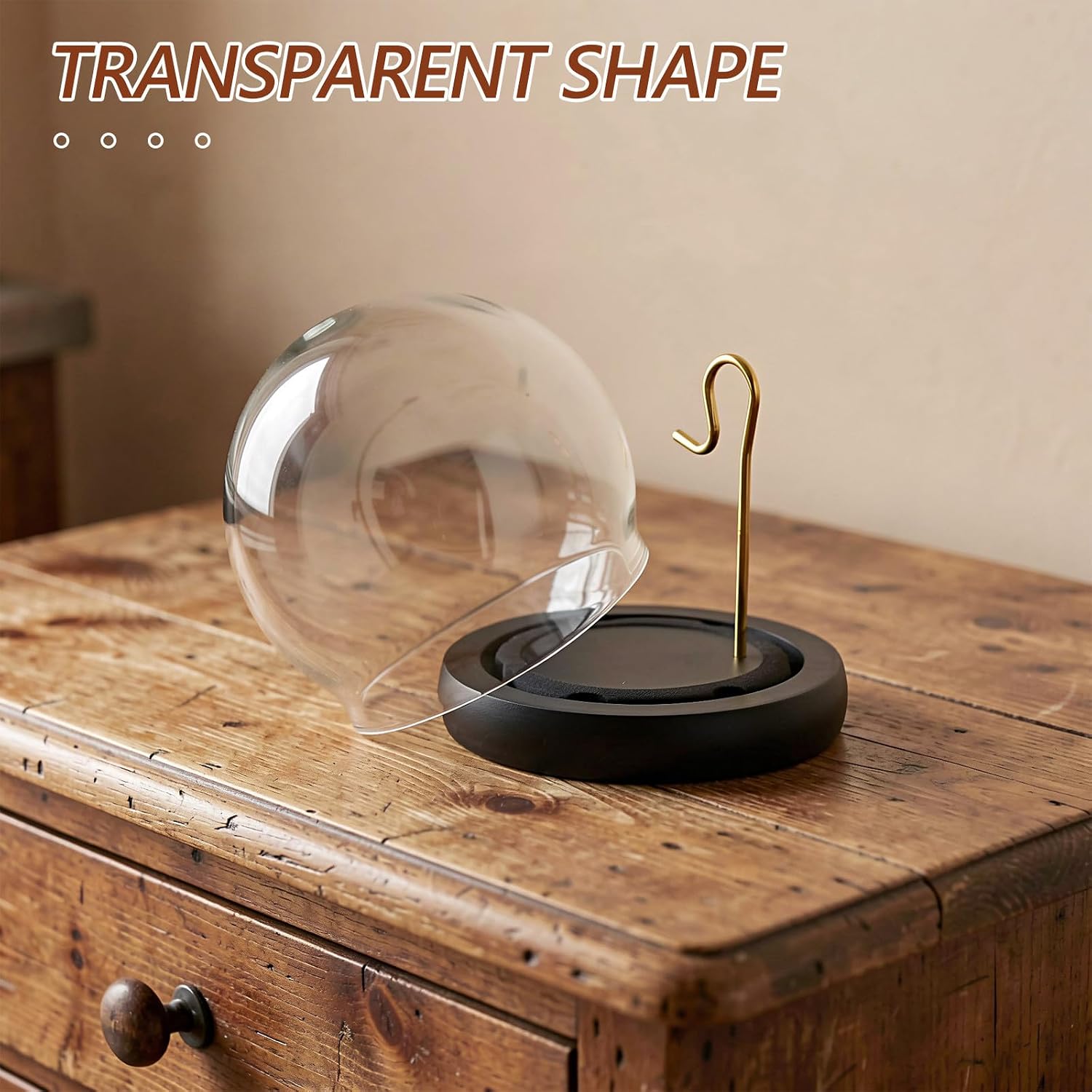 UKCOCO Pocket Watch Glass Display Dome with Hook, 3" X 4" image 3